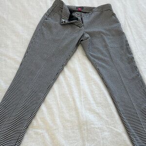 Vince Camuto Black and White Houndstooth Straight Leg Pants